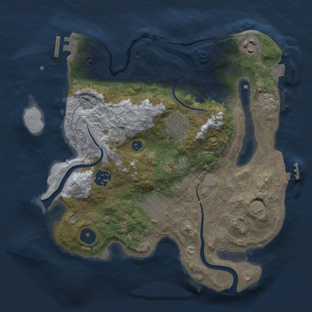 Rust Map: Procedural Map, Size: 3000, Seed: 1308538595, 10 Monuments