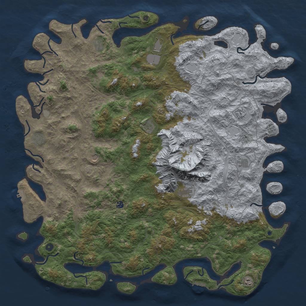 Rust Map: Procedural Map, Size: 6000, Seed: 9890, 20 Monuments