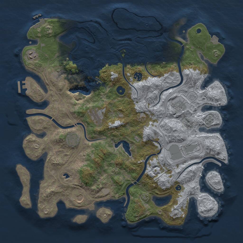 Rust Map: Procedural Map, Size: 4250, Seed: 895961406, 15 Monuments