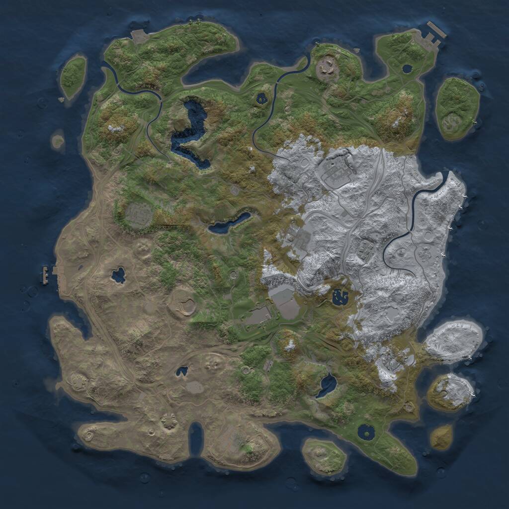 Rust Map: Procedural Map, Size: 4500, Seed: 1969428397, 16 Monuments