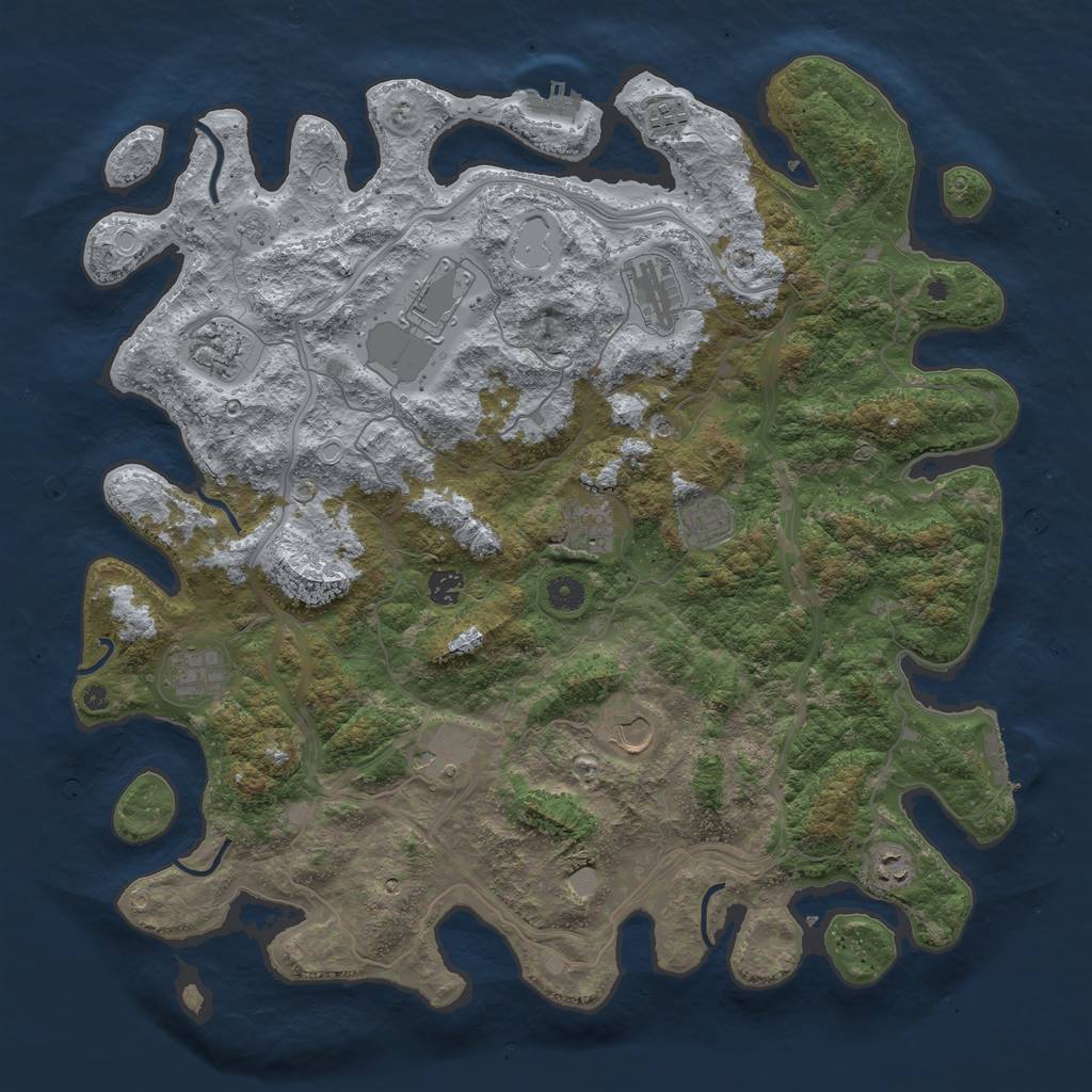 Rust Map: Procedural Map, Size: 4500, Seed: 735262623, 20 Monuments