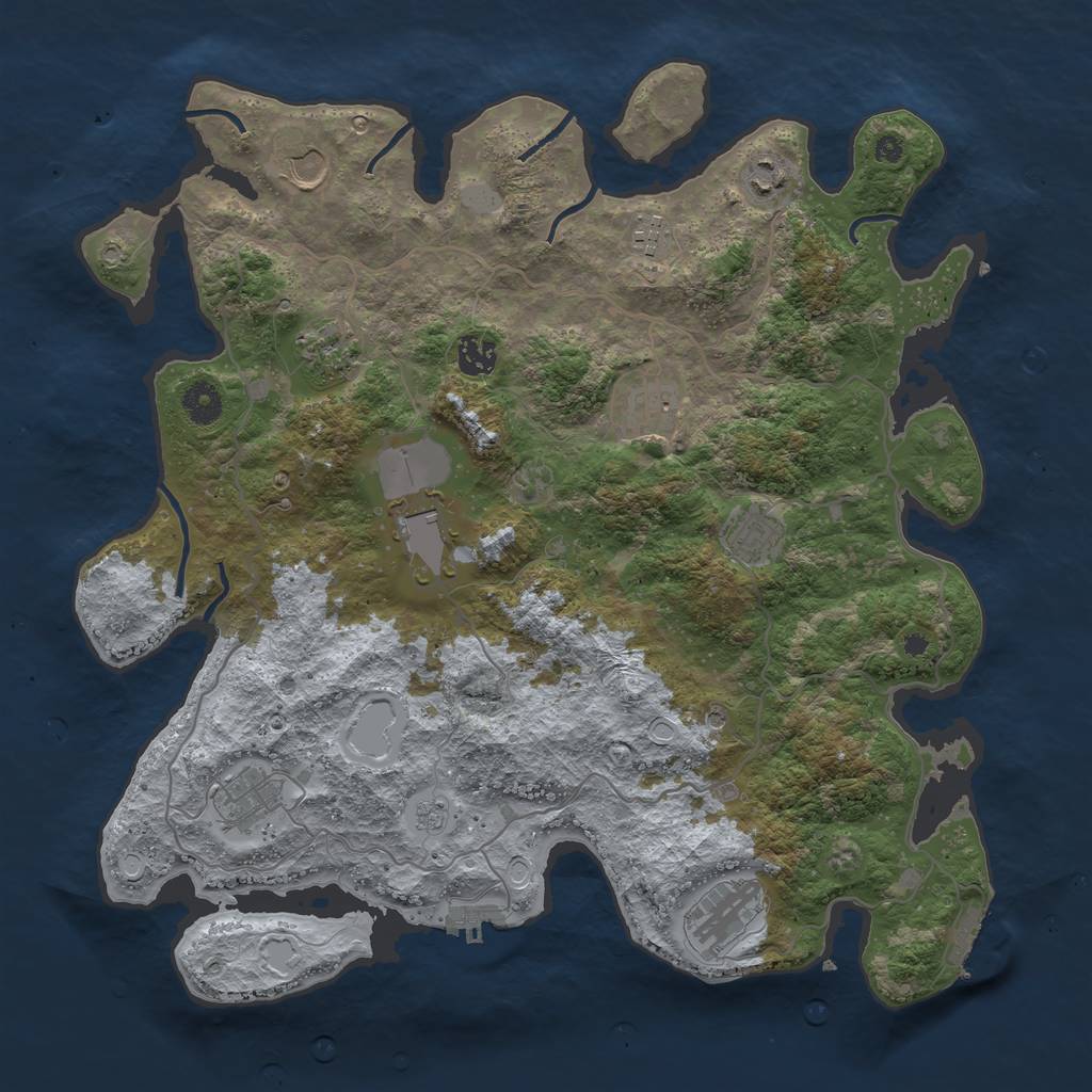 Rust Map: Procedural Map, Size: 4000, Seed: 1899134120, 19 Monuments