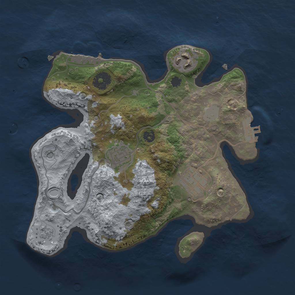 Rust Map: Procedural Map, Size: 2500, Seed: 306246944, 12 Monuments