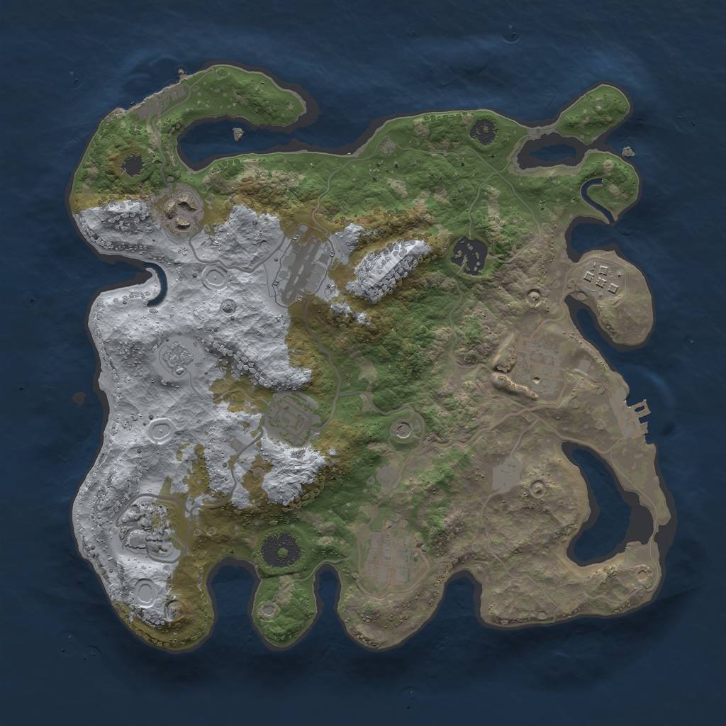 Rust Map: Procedural Map, Size: 3000, Seed: 963919142, 17 Monuments