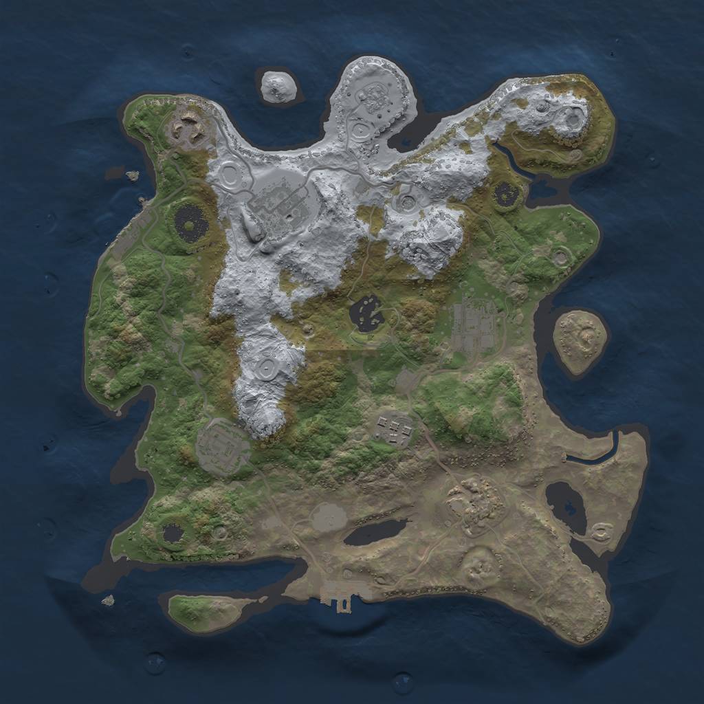 Rust Map: Procedural Map, Size: 3000, Seed: 1543187012, 16 Monuments