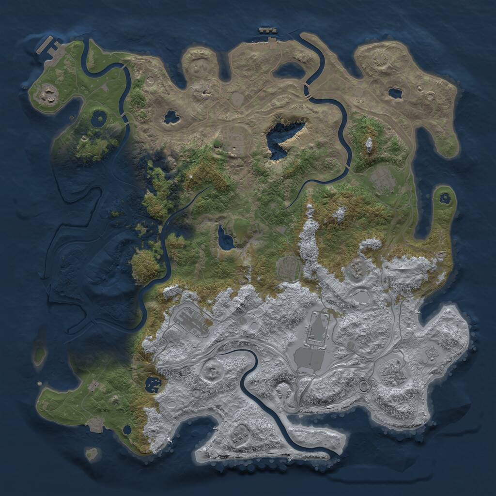 Rust Map: Procedural Map, Size: 4500, Seed: 853854795, 15 Monuments