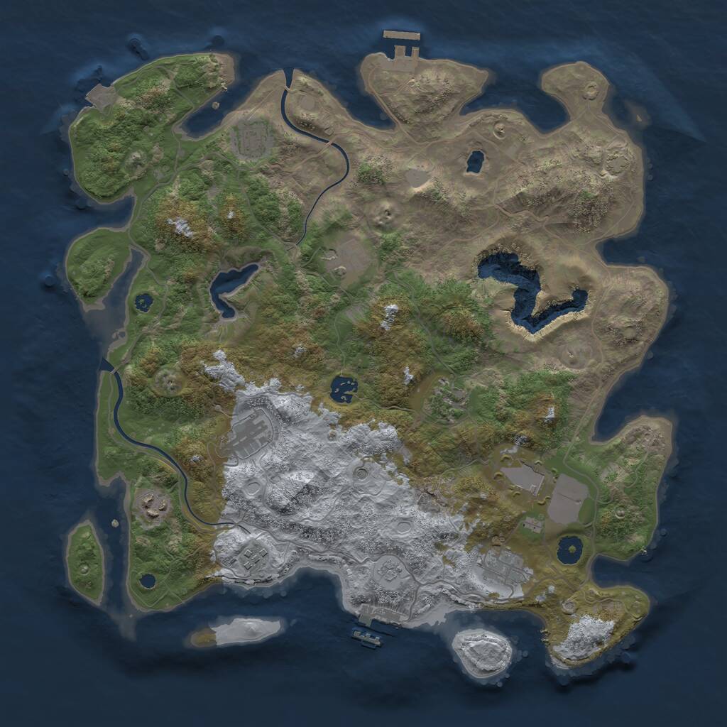 Rust Map: Procedural Map, Size: 4000, Seed: 26456, 15 Monuments