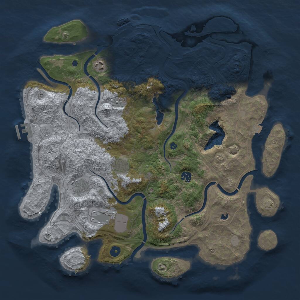Rust Map: Procedural Map, Size: 4250, Seed: 94393, 12 Monuments
