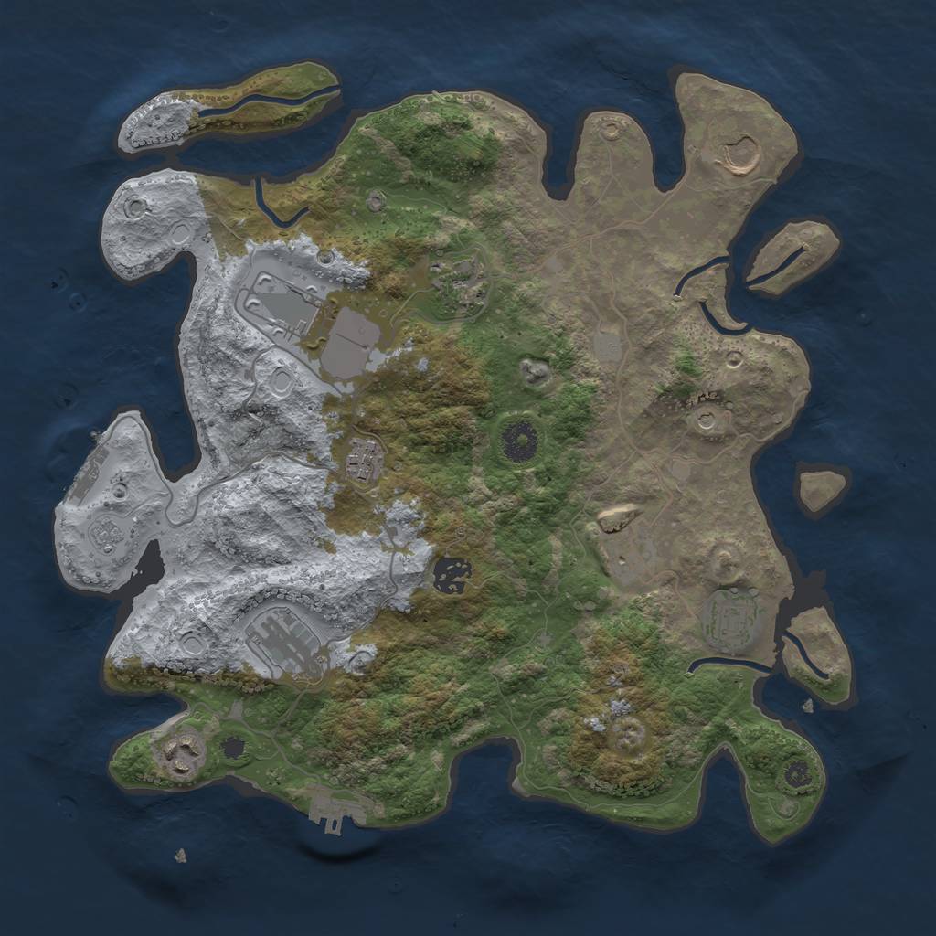 Rust Map: Procedural Map, Size: 3600, Seed: 18759375, 18 Monuments