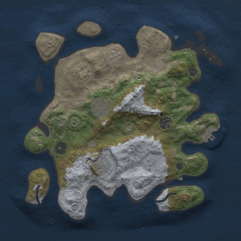 Rust Map: Procedural Map, Size: 3000, Seed: 469995850, 13 Monuments
