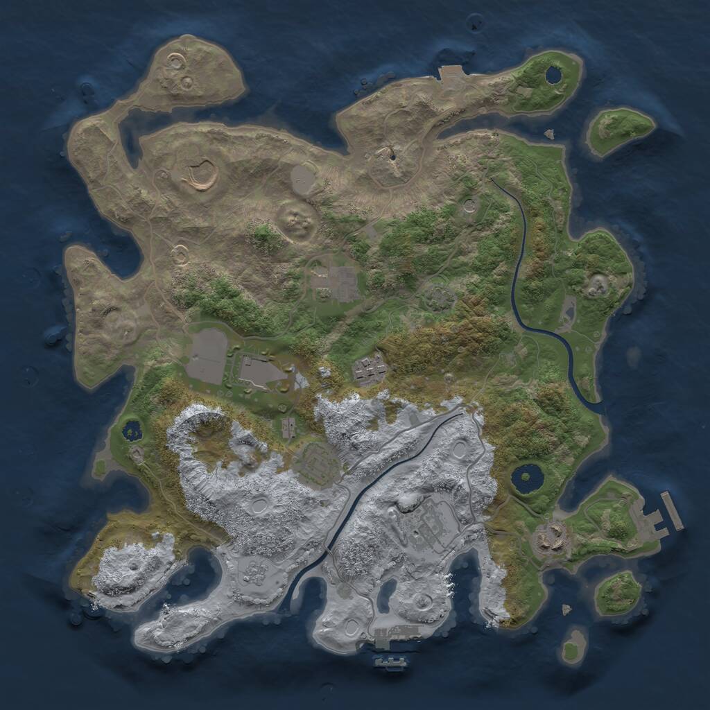 Rust Map: Procedural Map, Size: 3500, Seed: 112372, 13 Monuments