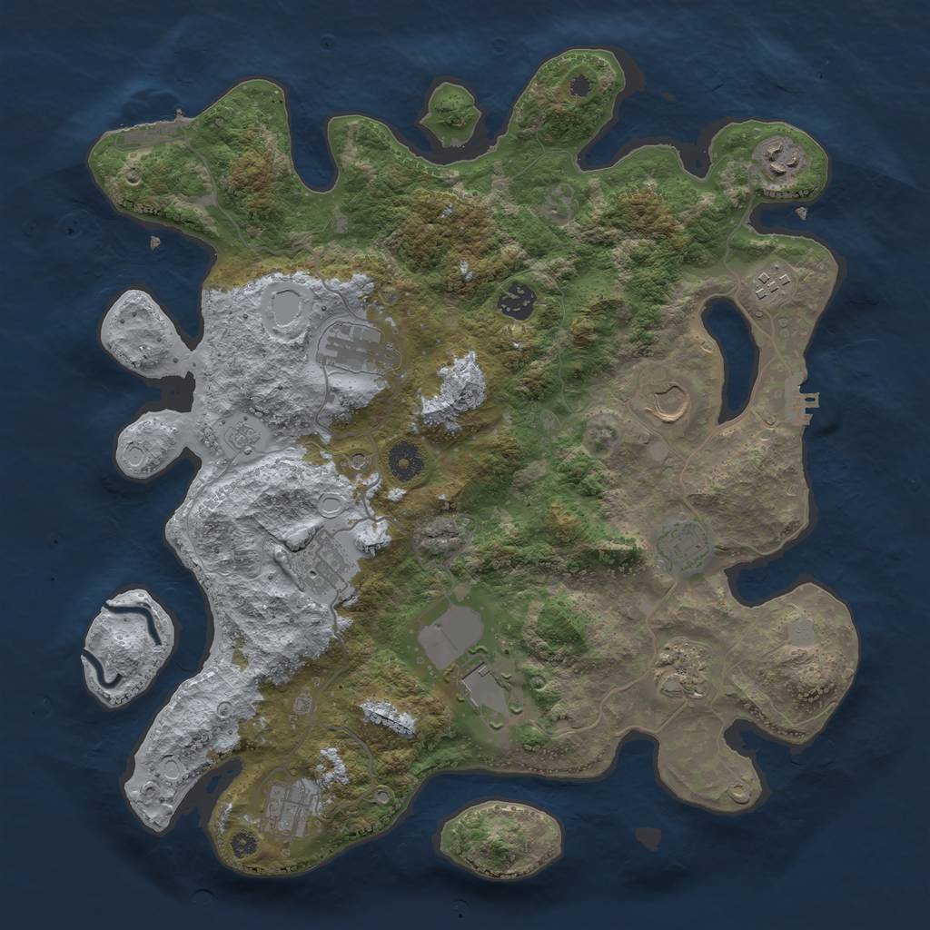 Rust Map: Procedural Map, Size: 3800, Seed: 12818902, 19 Monuments