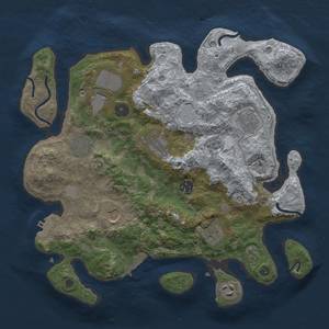 Thumbnail Rust Map: Procedural Map, Size: 3500, Seed: 1105954147, 18 Monuments