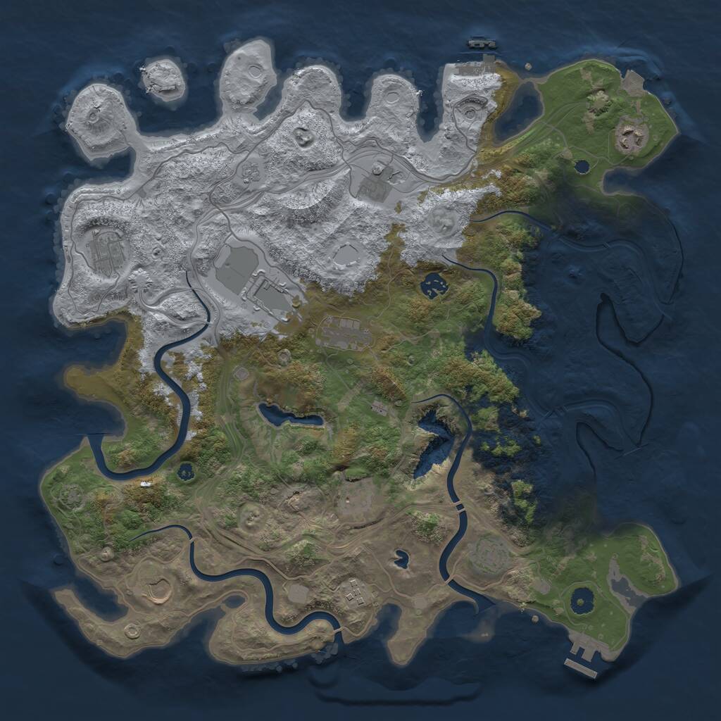 Rust Map: Procedural Map, Size: 4250, Seed: 2071733923, 16 Monuments