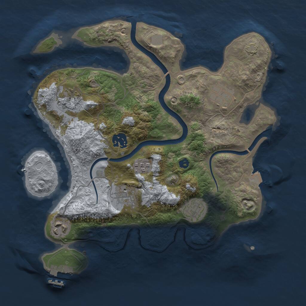 Rust Map: Procedural Map, Size: 3000, Seed: 711195412, 10 Monuments