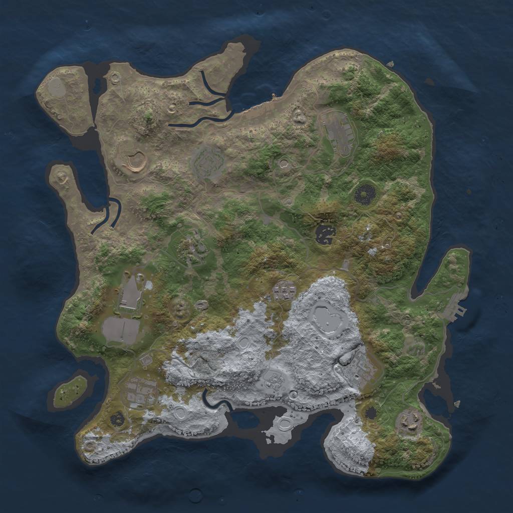 Rust Map: Procedural Map, Size: 3700, Seed: 2342432, 19 Monuments