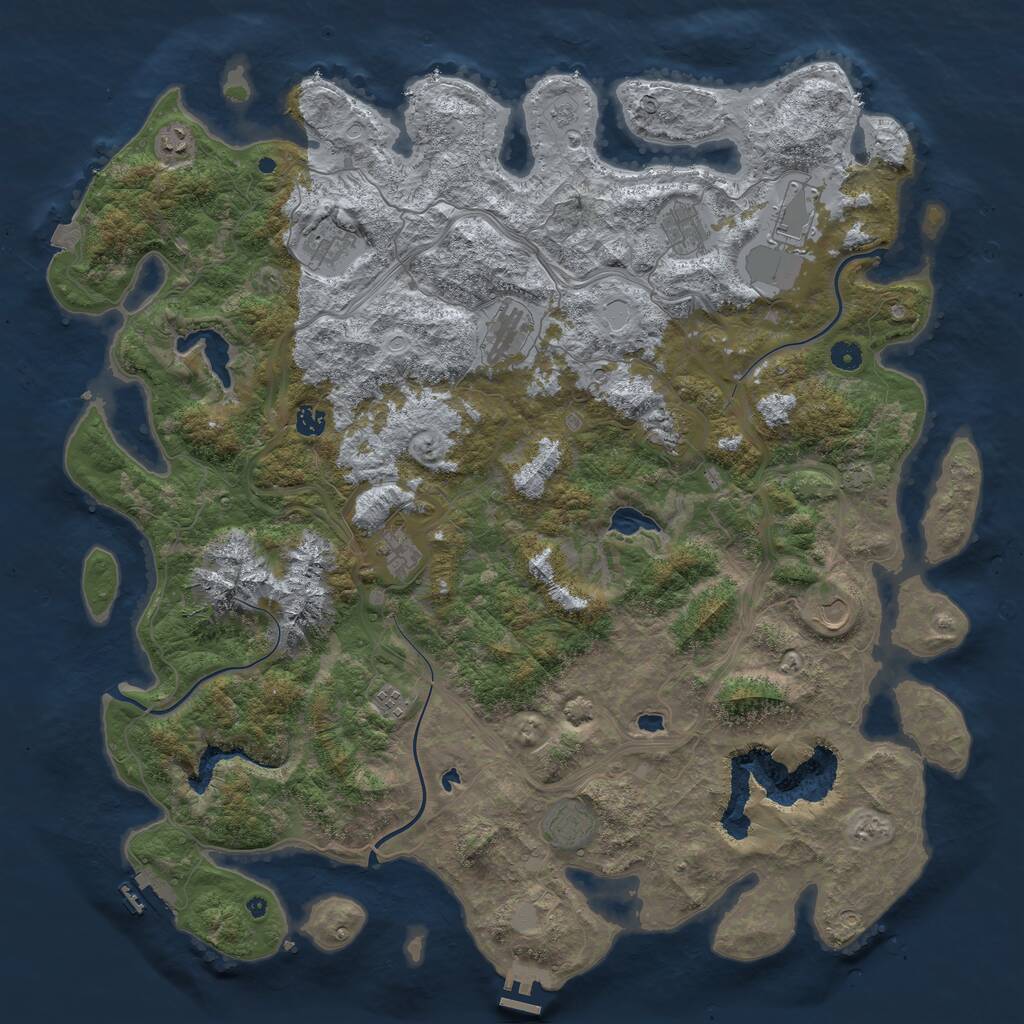 Rust Map: Procedural Map, Size: 5000, Seed: 35002, 17 Monuments