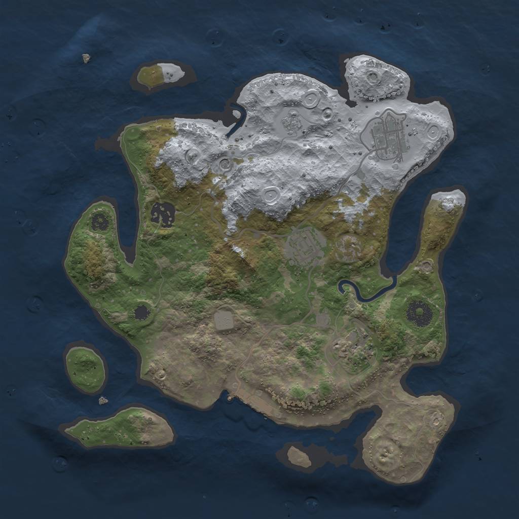 Rust Map: Procedural Map, Size: 3000, Seed: 853560, 12 Monuments