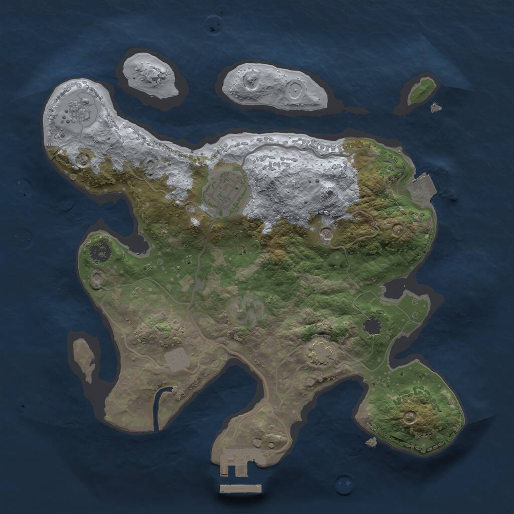 Rust Map: Procedural Map, Size: 2500, Seed: 1114178789, 6 Monuments