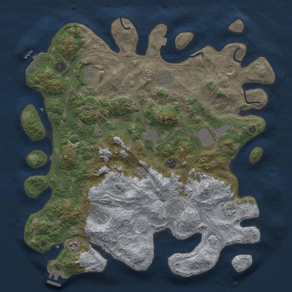 Rust Map: Procedural Map, Size: 4250, Seed: 61716, 17 Monuments