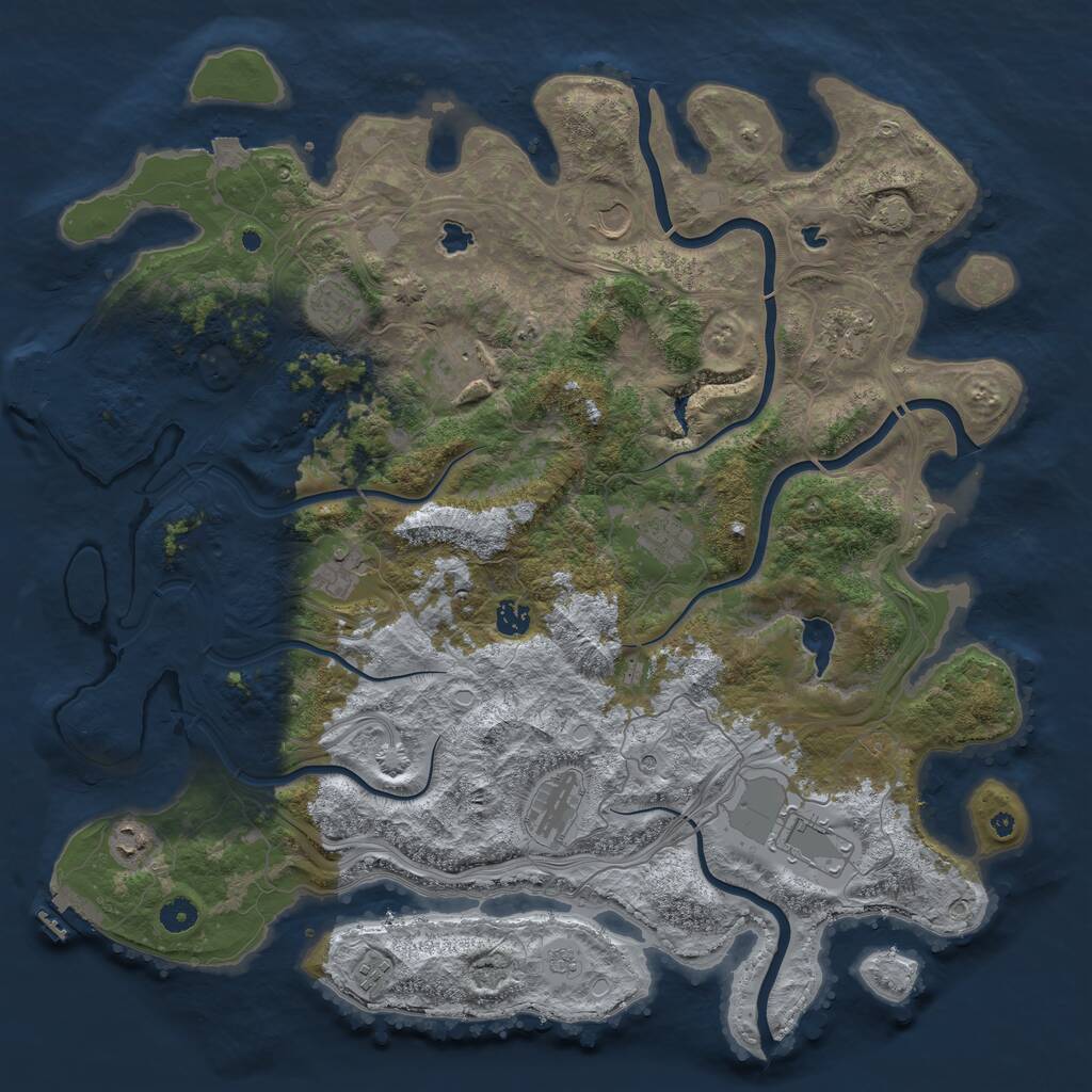 Rust Map: Procedural Map, Size: 4600, Seed: 1556, 17 Monuments