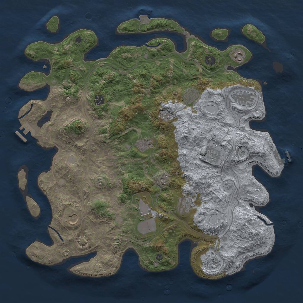 Rust Map: Procedural Map, Size: 4250, Seed: 82677, 17 Monuments