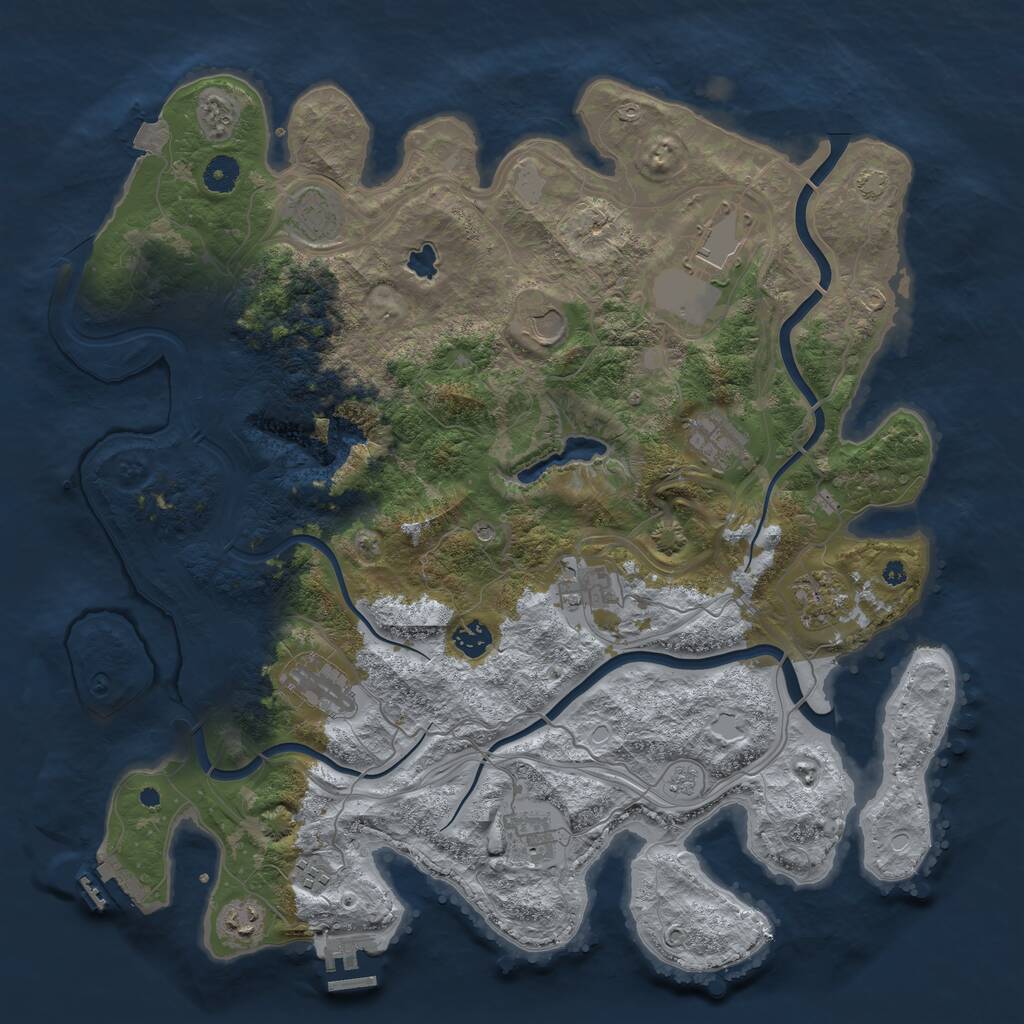 Rust Map: Procedural Map, Size: 4250, Seed: 61938, 17 Monuments