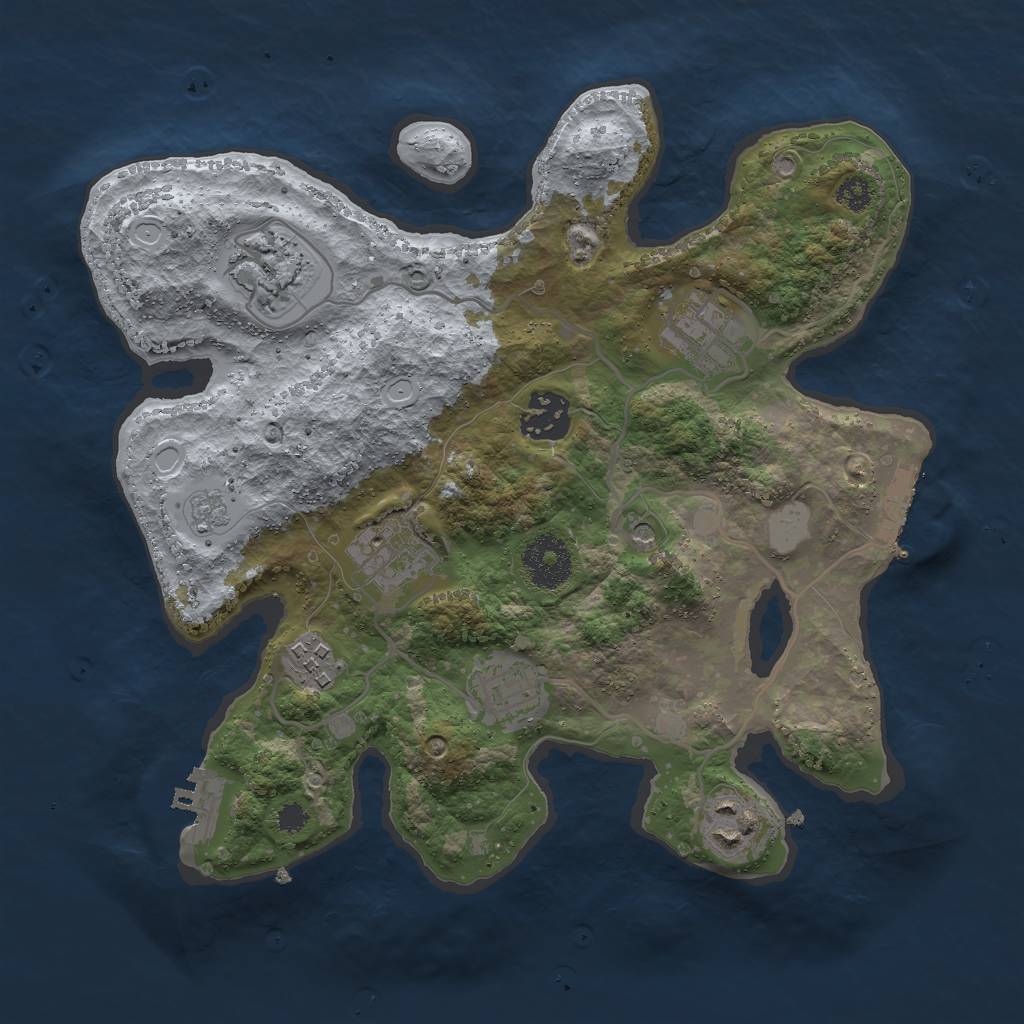 Rust Map: Procedural Map, Size: 3000, Seed: 29854023, 16 Monuments