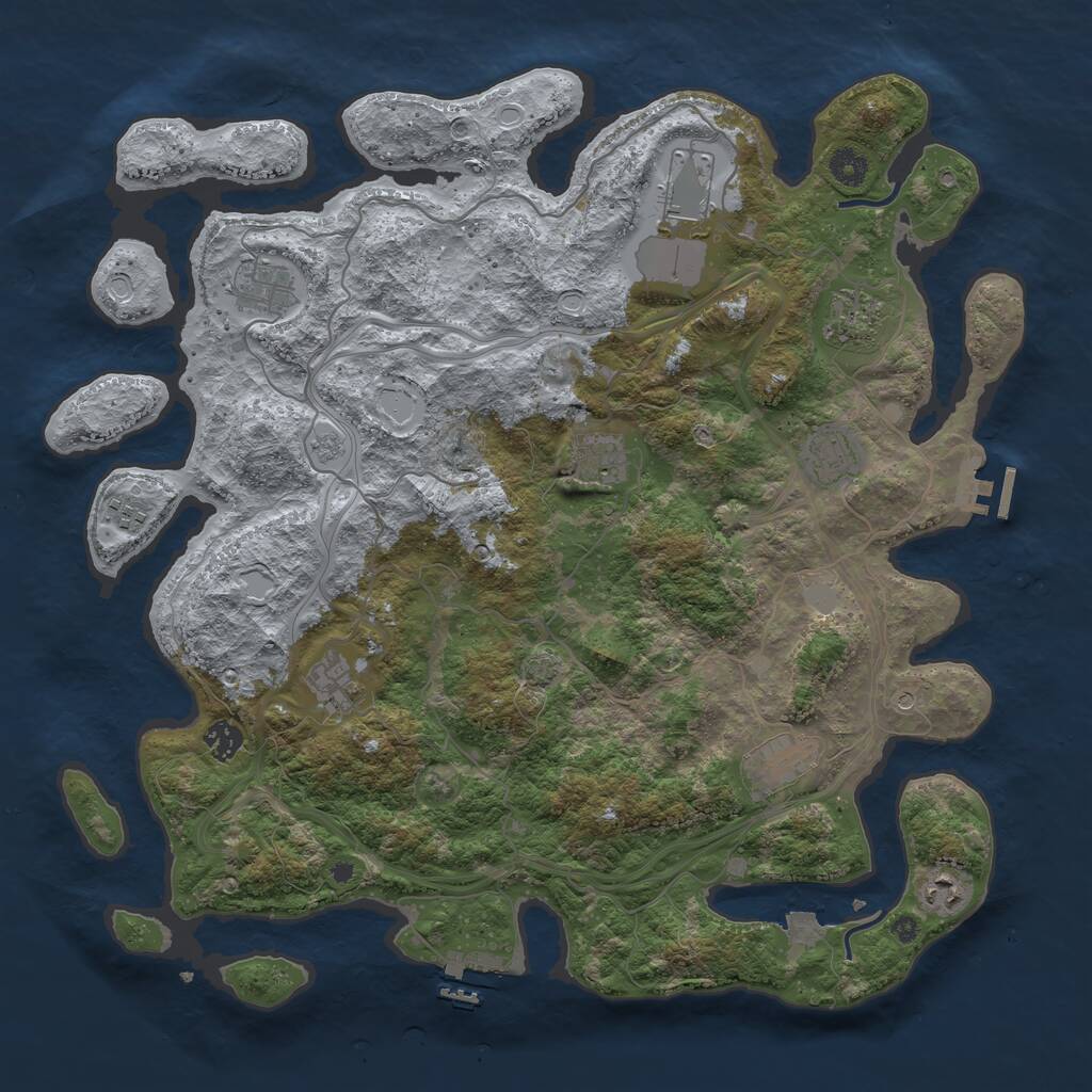 Rust Map: Procedural Map, Size: 4250, Seed: 18457, 16 Monuments