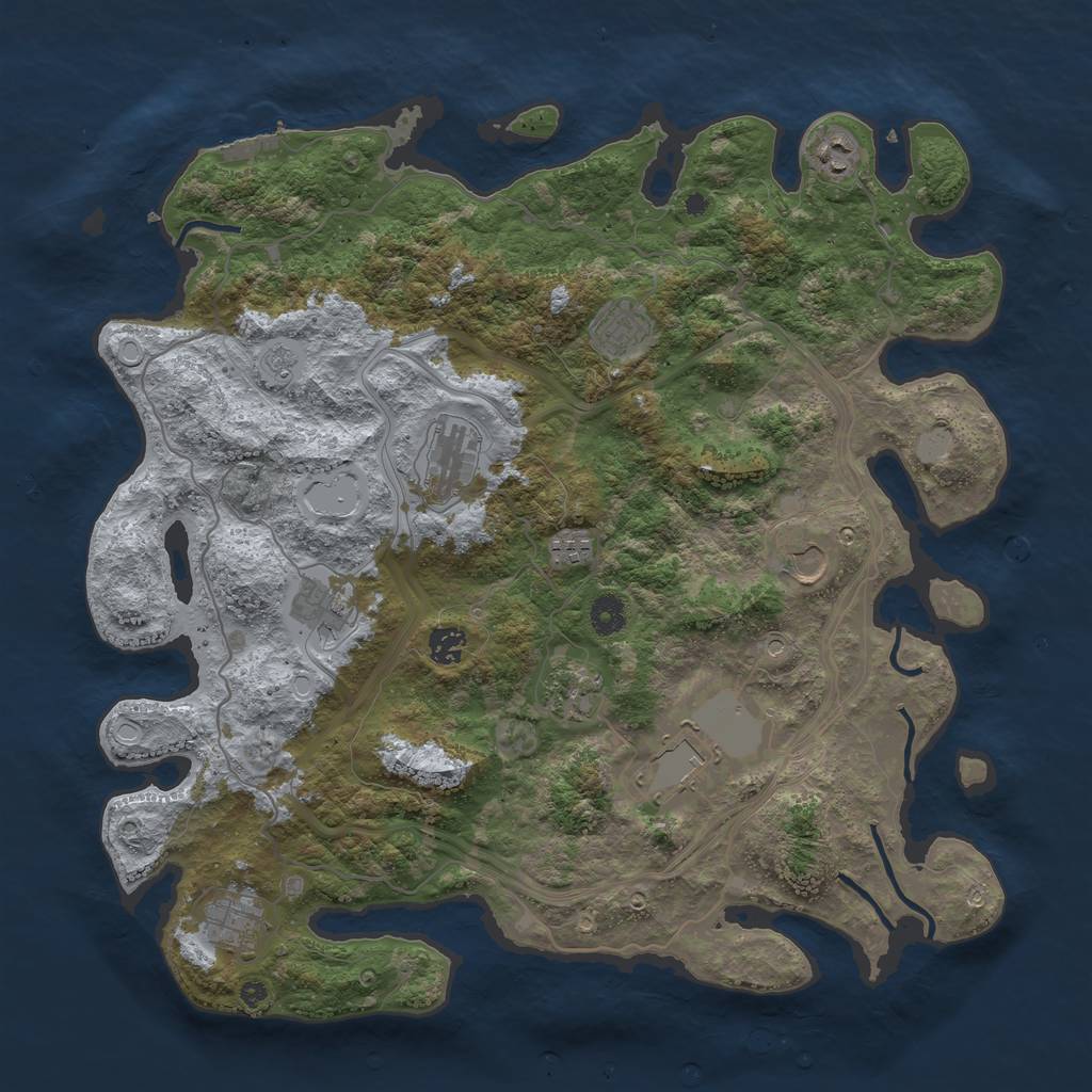 Rust Map: Procedural Map, Size: 4250, Seed: 268507808, 18 Monuments