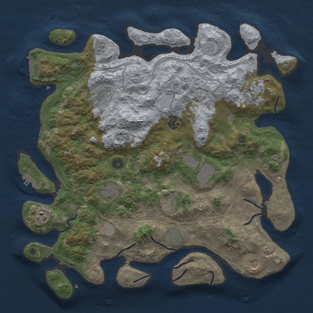 Rust Map: Procedural Map, Size: 4250, Seed: 45377, 19 Monuments