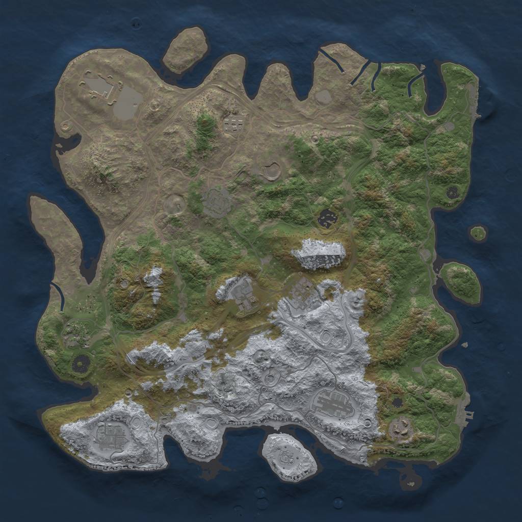 Rust Map: Procedural Map, Size: 4250, Seed: 1155089735, 20 Monuments