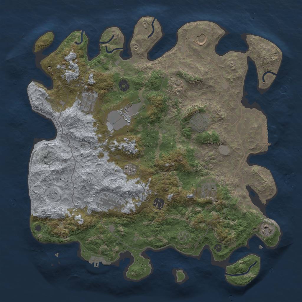 Rust Map: Procedural Map, Size: 4000, Seed: 423766970, 19 Monuments