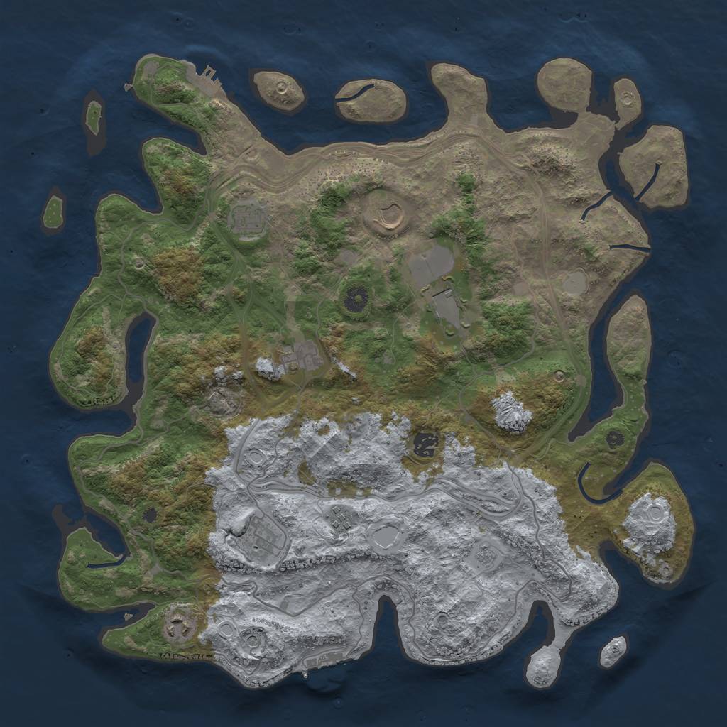 Rust Map: Procedural Map, Size: 4250, Seed: 12335, 17 Monuments