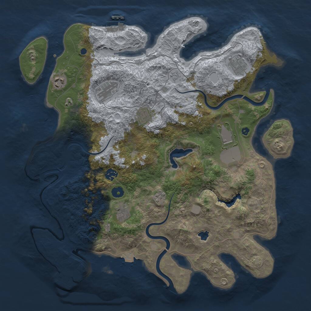 Rust Map: Procedural Map, Size: 4000, Seed: 370719681, 14 Monuments