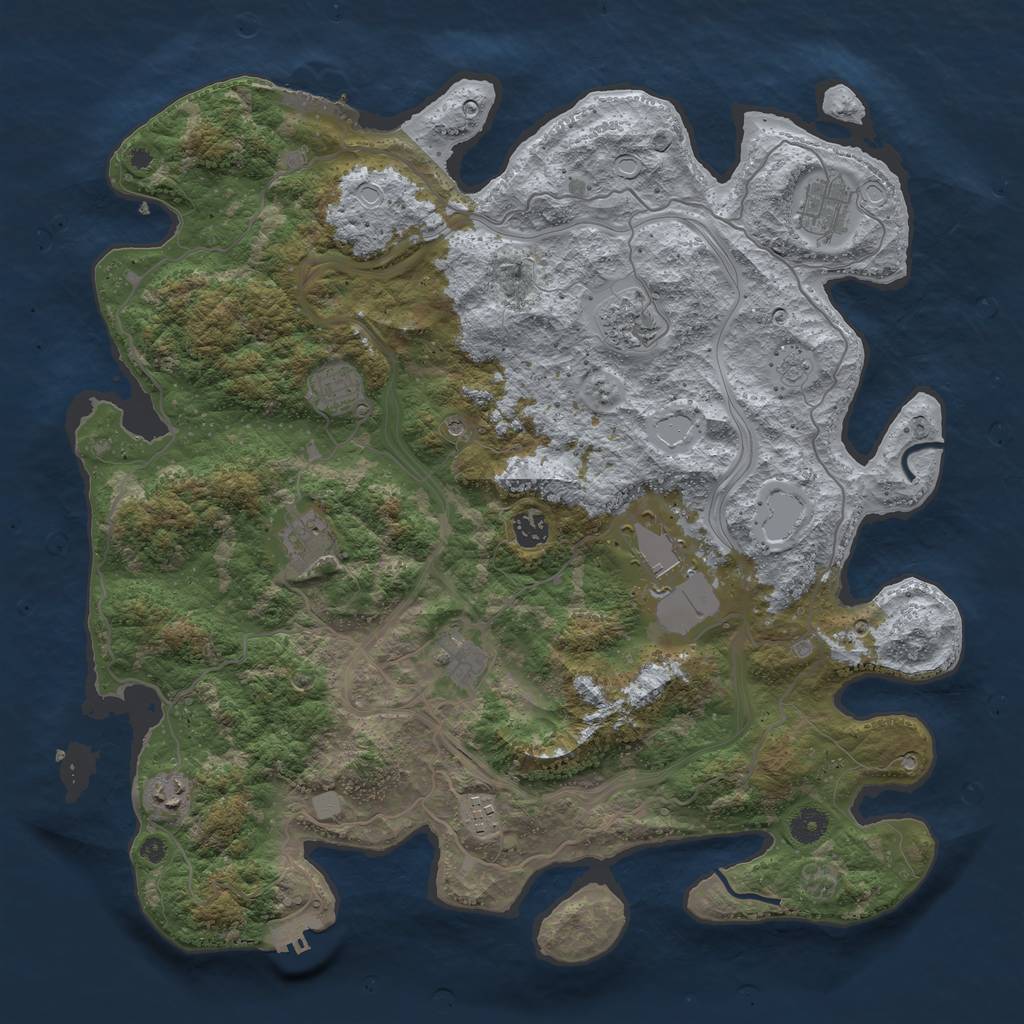 Rust Map: Procedural Map, Size: 4250, Seed: 8280, 18 Monuments