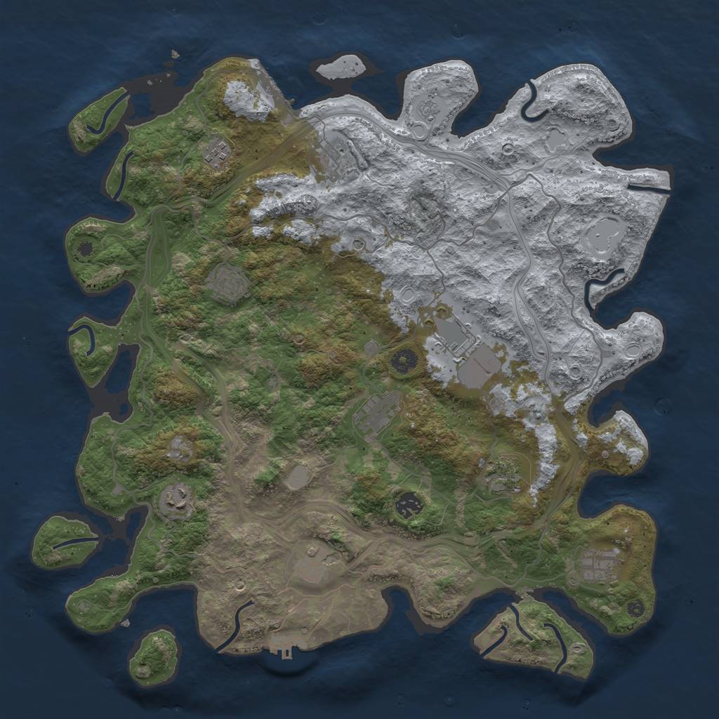 Rust Map: Procedural Map, Size: 4250, Seed: 1391, 19 Monuments