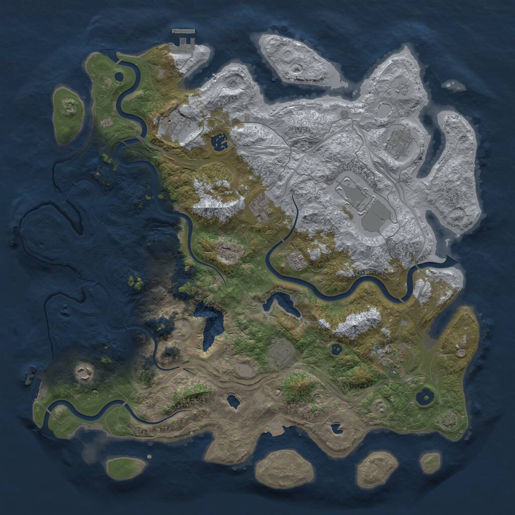 Rust Map: Procedural Map, Size: 4500, Seed: 8727491, 15 Monuments