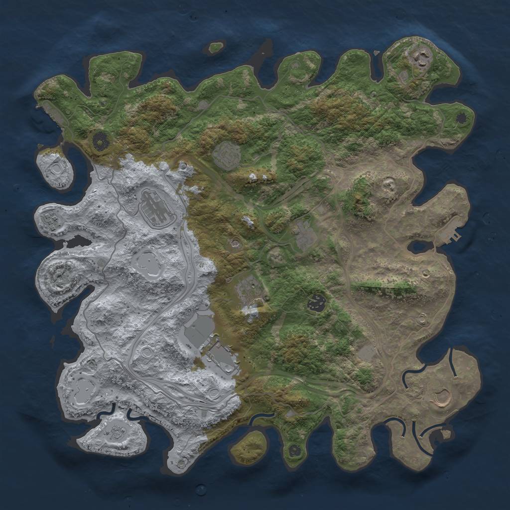 Rust Map: Procedural Map, Size: 4250, Seed: 5663, 18 Monuments