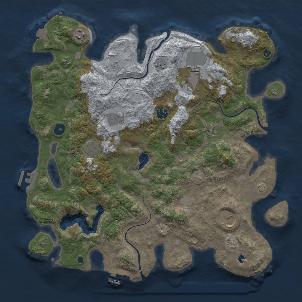 Rust Map: Procedural Map, Size: 4041, Seed: 6669, 14 Monuments