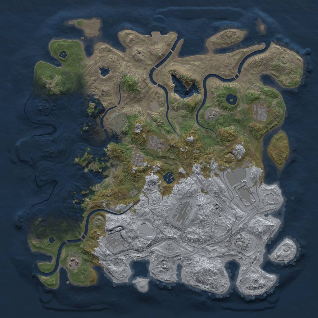 Rust Map: Procedural Map, Size: 4250, Seed: 37114, 16 Monuments