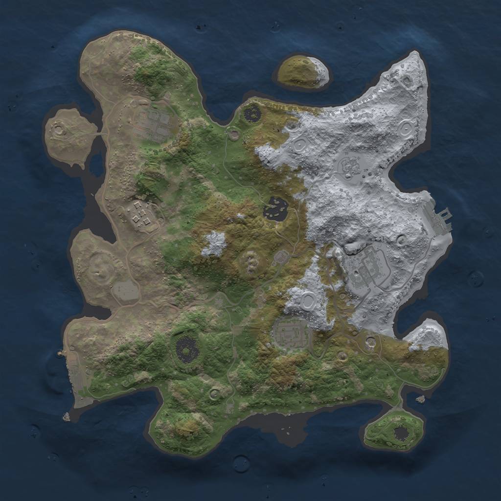 Rust Map: Procedural Map, Size: 3000, Seed: 1133013213, 14 Monuments