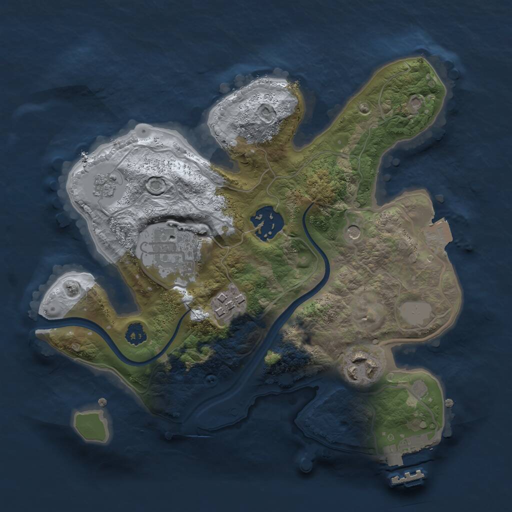 Rust Map: Procedural Map, Size: 2400, Seed: 21091703, 8 Monuments