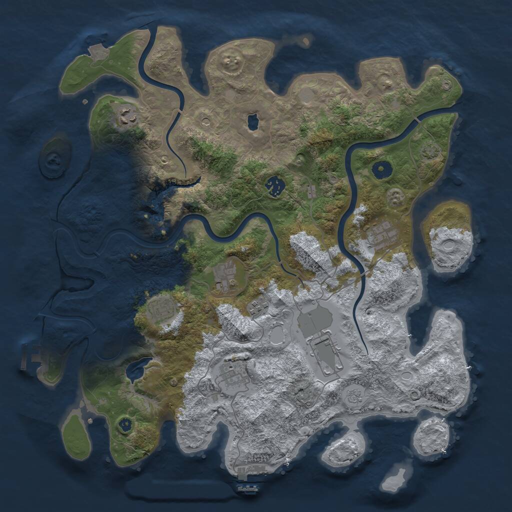 Rust Map: Procedural Map, Size: 4000, Seed: 15124, 14 Monuments