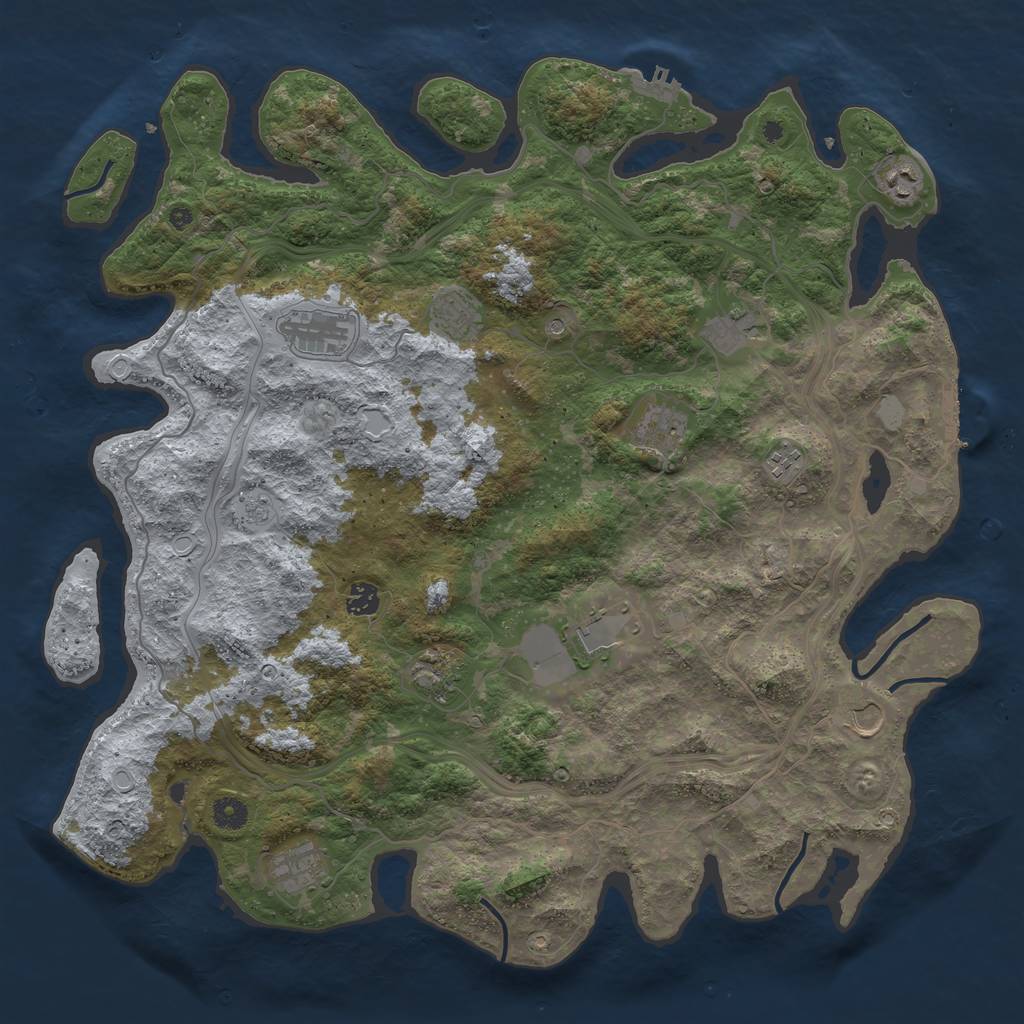 Rust Map: Procedural Map, Size: 4500, Seed: 80460660, 20 Monuments