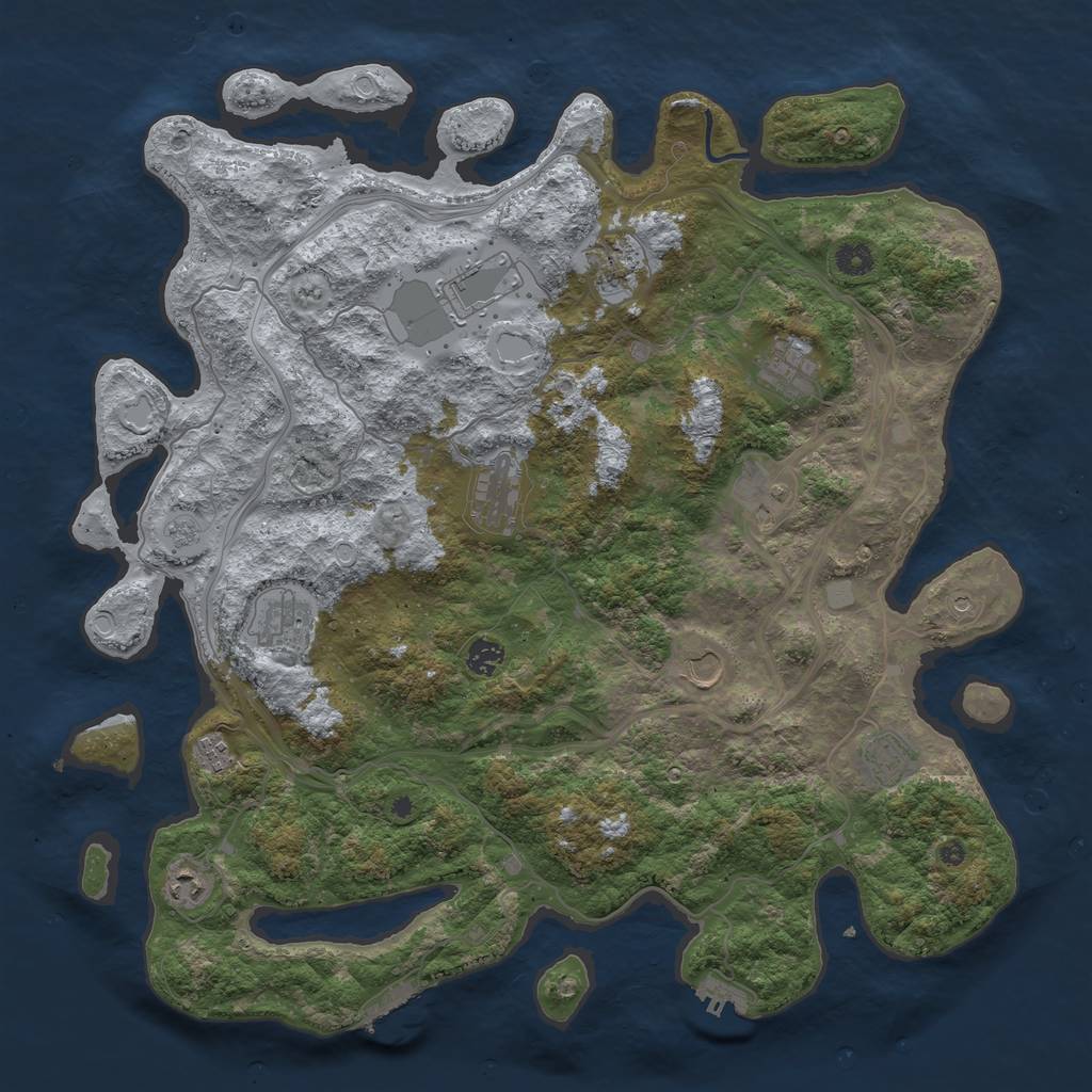 Rust Map: Procedural Map, Size: 4500, Seed: 657674320, 20 Monuments