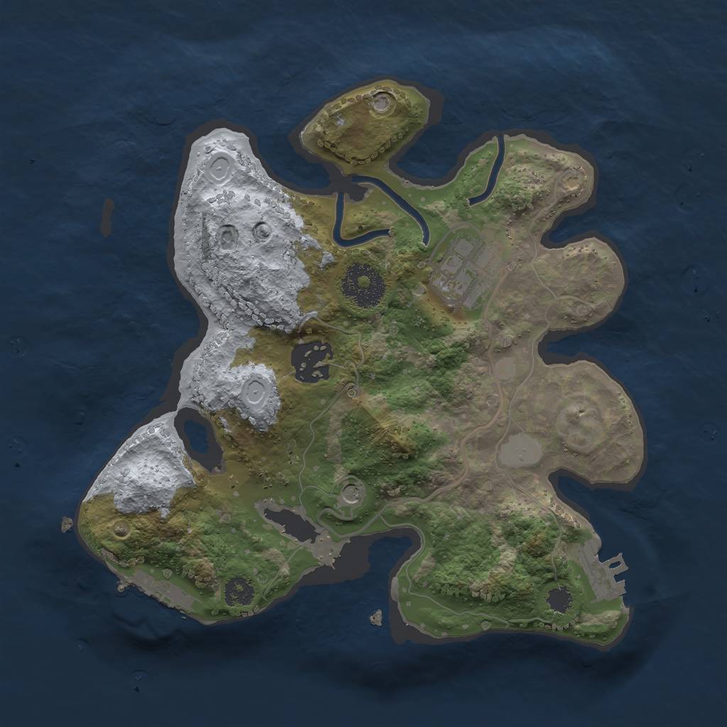 Rust Map: Procedural Map, Size: 2500, Seed: 1890, 10 Monuments