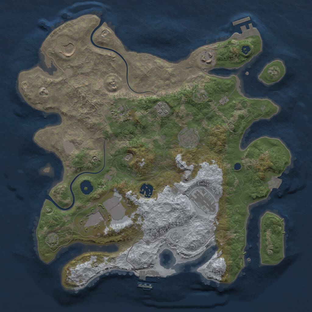 Rust Map: Procedural Map, Size: 3500, Seed: 309532157, 14 Monuments