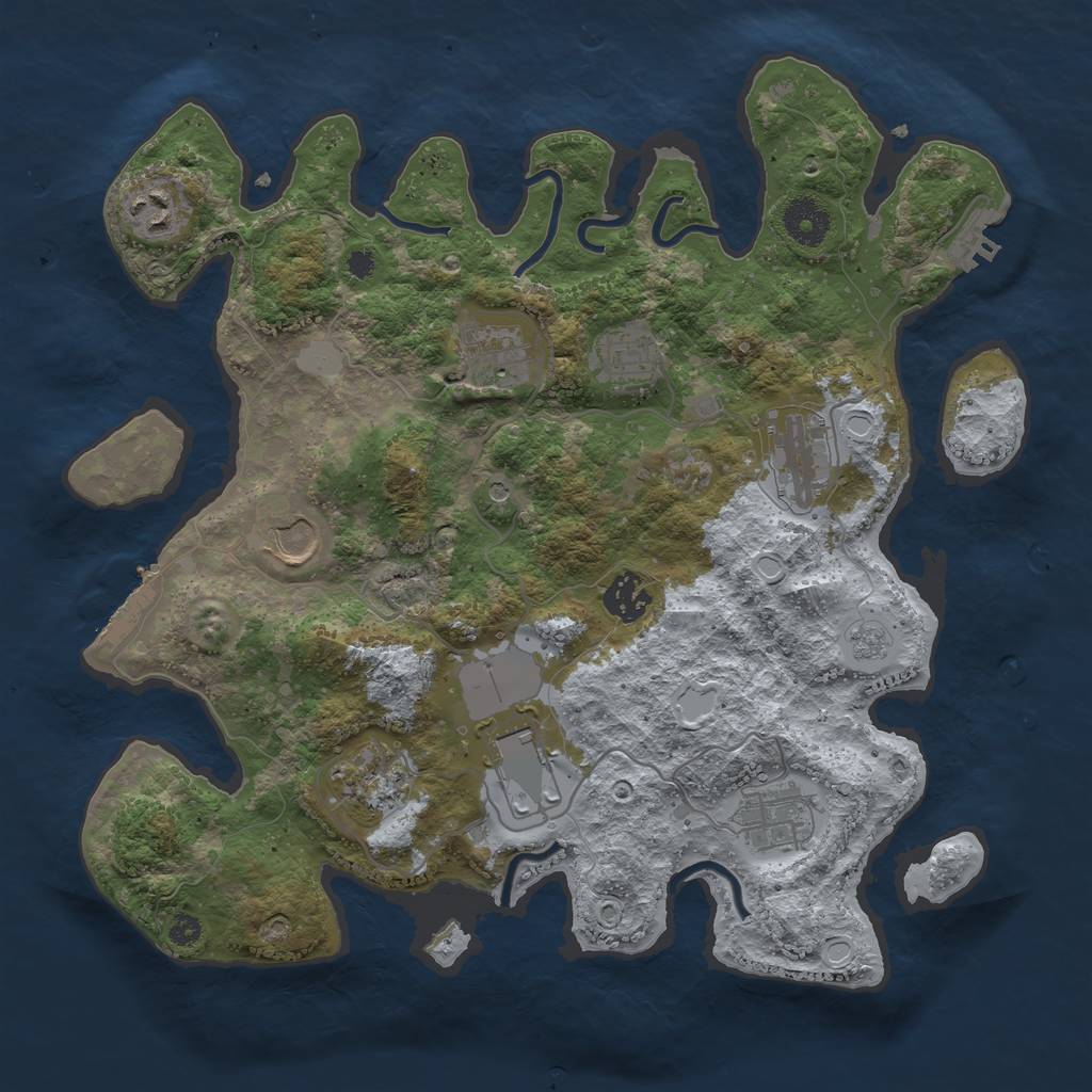 Rust Map: Procedural Map, Size: 3500, Seed: 193453, 18 Monuments