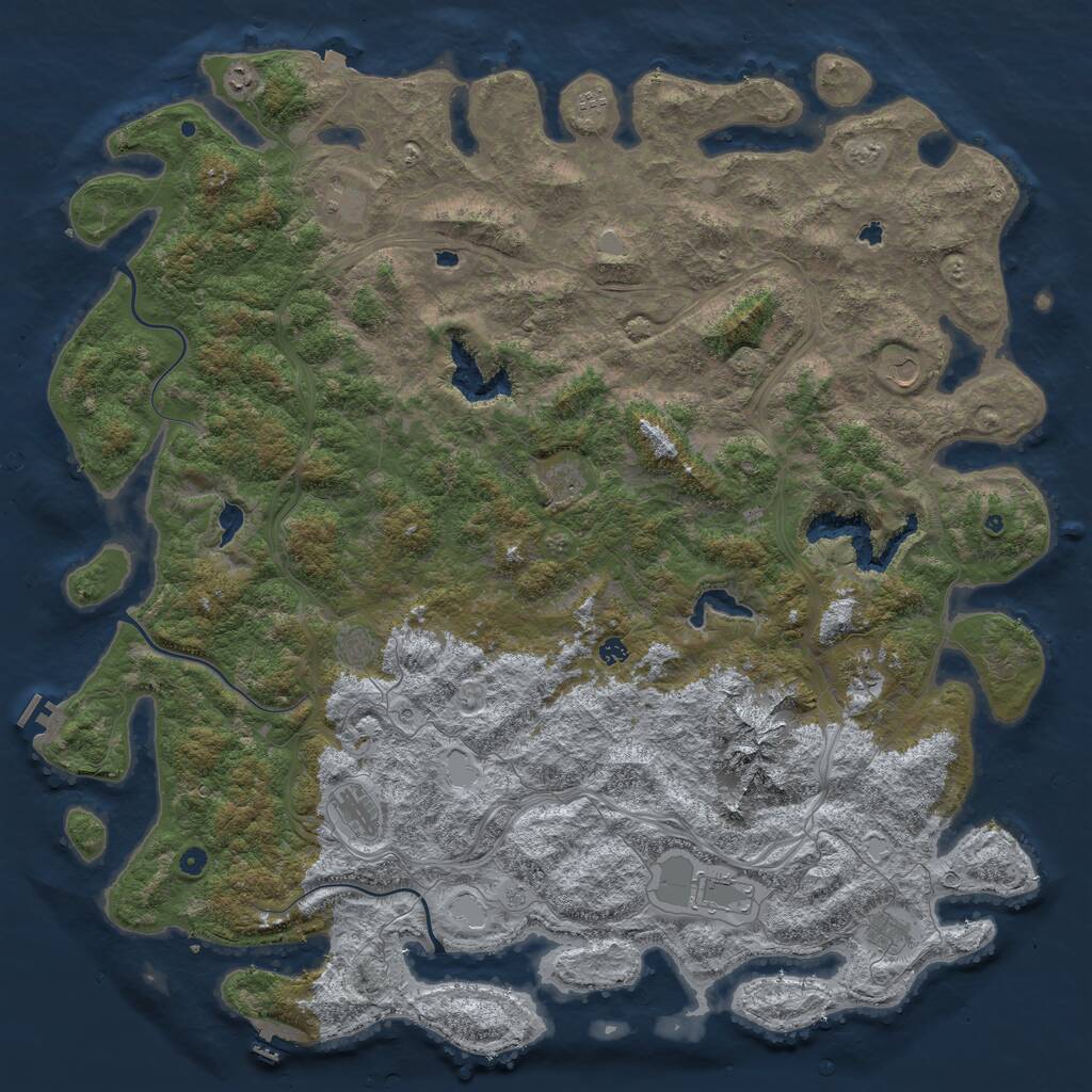 Rust Map: Procedural Map, Size: 6000, Seed: 20523, 17 Monuments